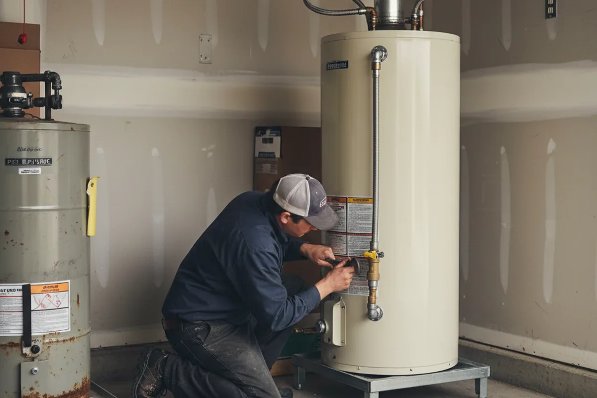 Water heater and shutoff valve replacement in Pitsburg
