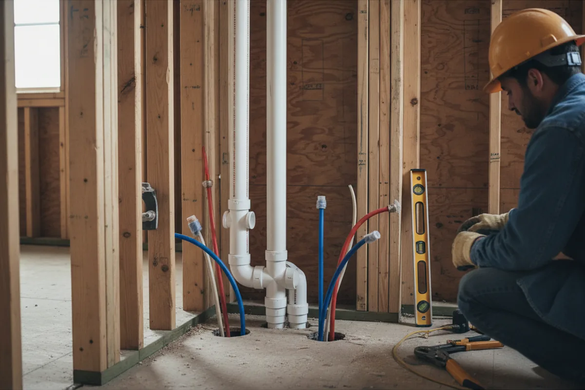 Drain and supply rough-in during Leak Detection in Pitsburg
